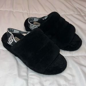 UGG- Fluff Yeah Slide back, BLACK, size 8
